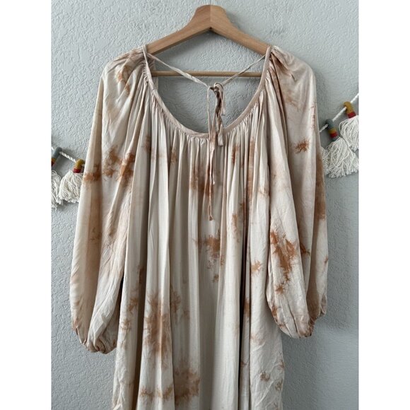 Carly Jean Los Angeles Cjila Salem Tie Dye Flowy Mini Shirtdress Boho Beachy M - Picture 2 of 9